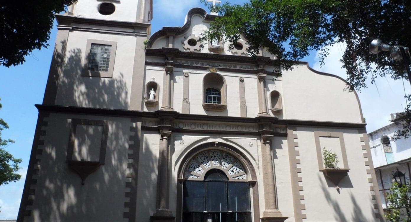 The colonial Iglesia de Santa Ana and its plaza in the historic Santa Ana district, Panama City