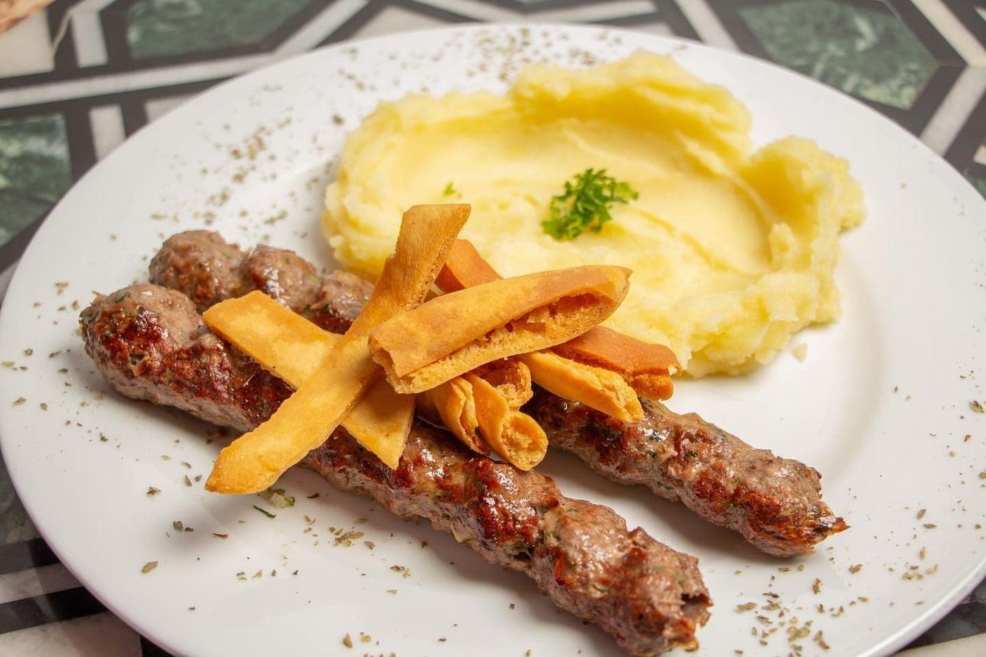 Lamb kafta with mashed potato at Beirut, Obarrio, Panama City