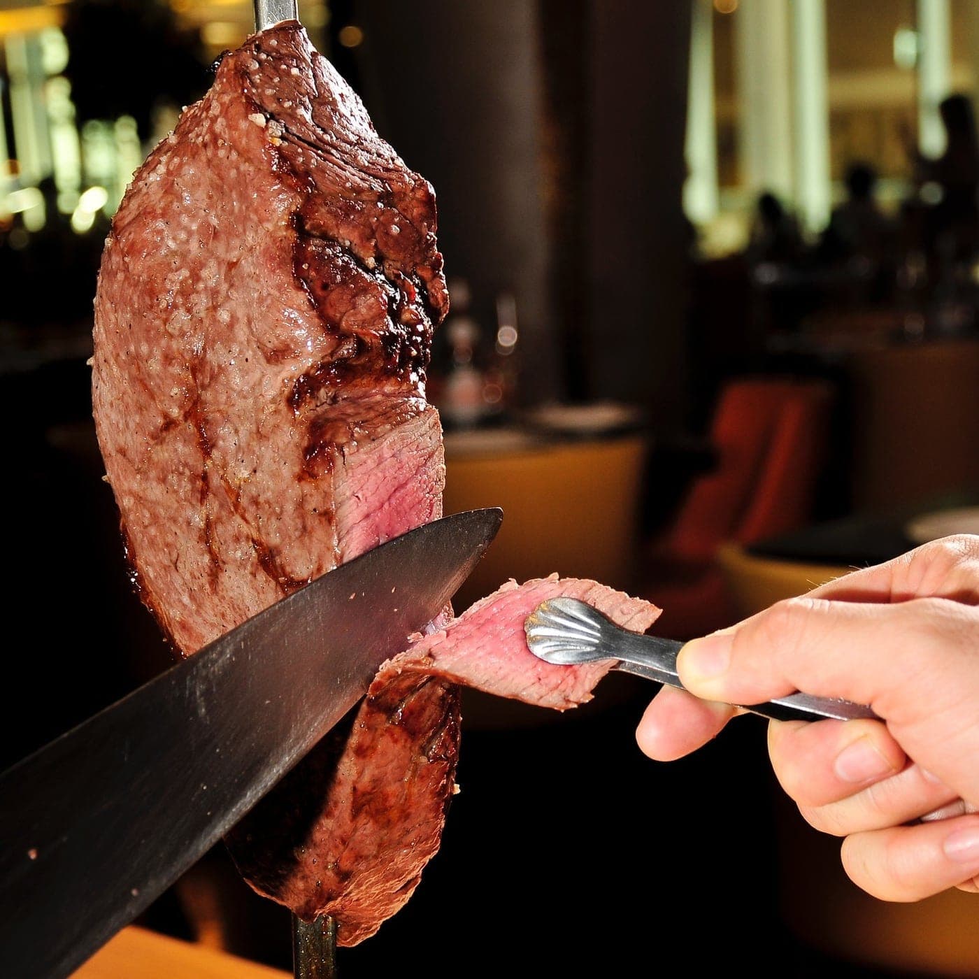Picanha carved tableside at Brazzeiro rodizio, Town Center Costa del Este, Panama City