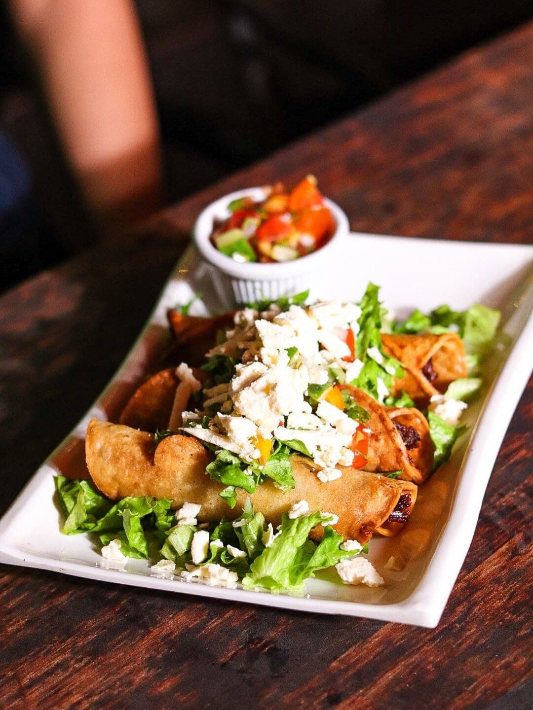 Crispy flautas appetizer at Burger and Beers, Amador, Panama City