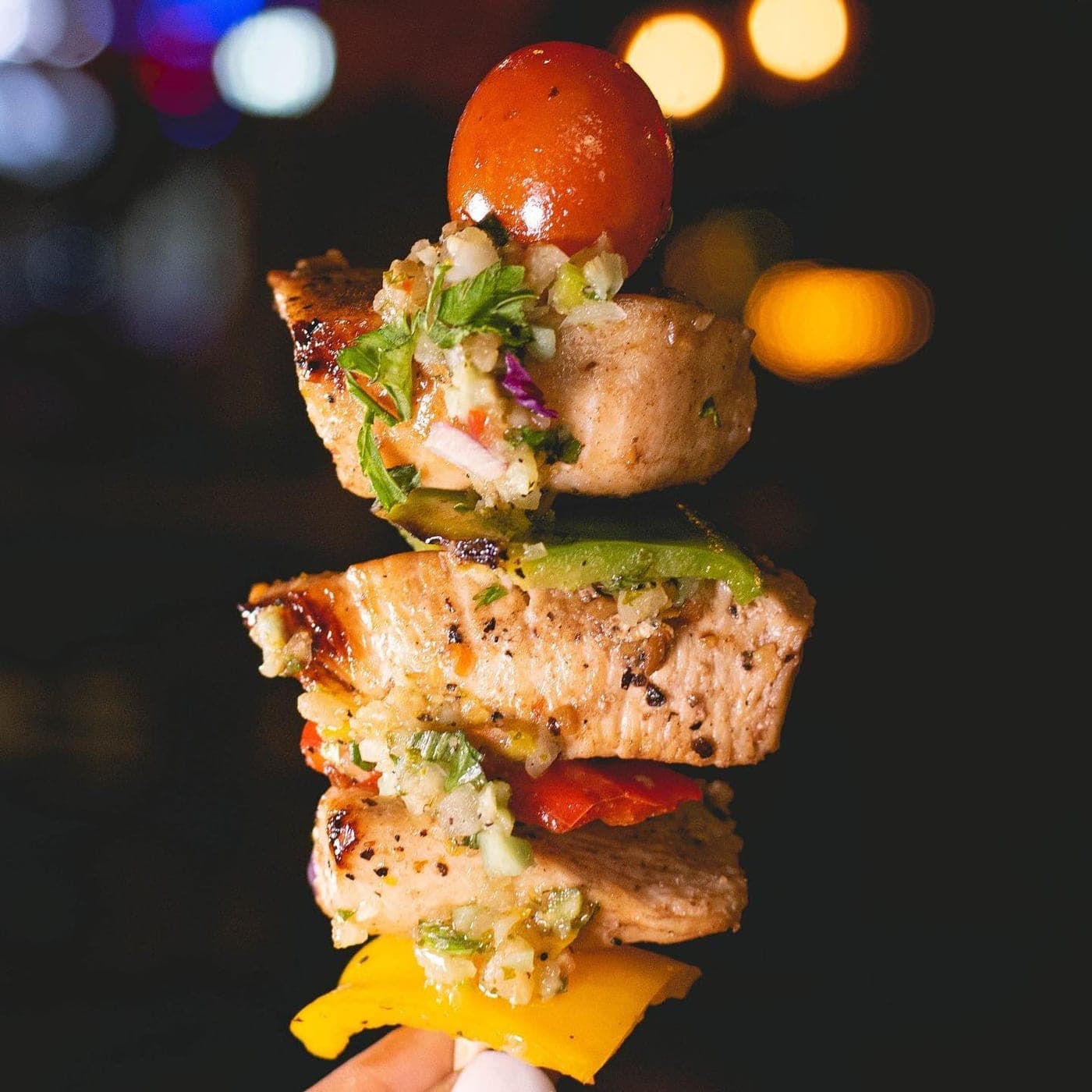 Grilled skewer at Casa Santa, Costa del Este, Panama City