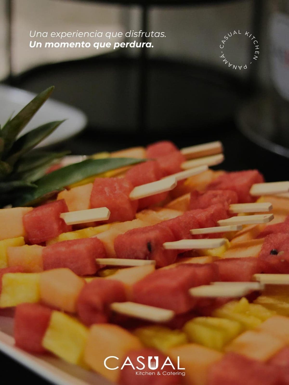 Fruit skewer platter by Casual Kitchen and Catering, Costa del Este, Panama City