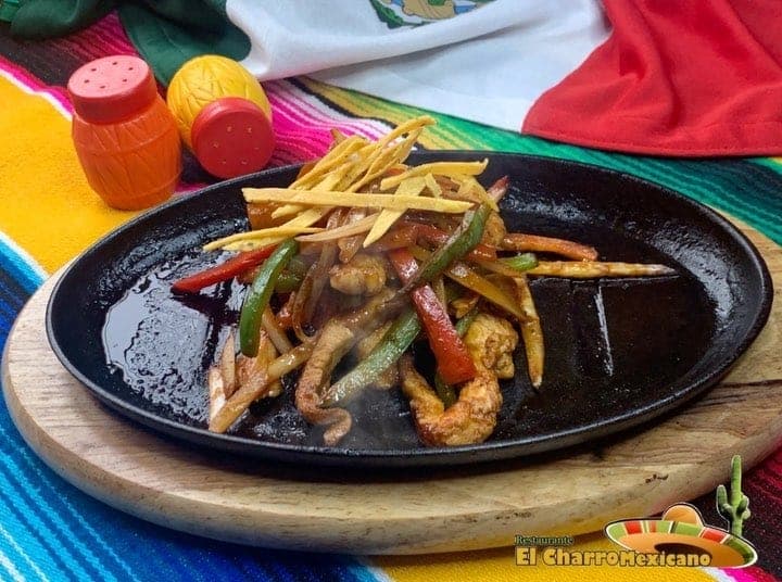 Sizzling chicken fajitas skillet at Charro Mexicano, Costa del Este, Panama City