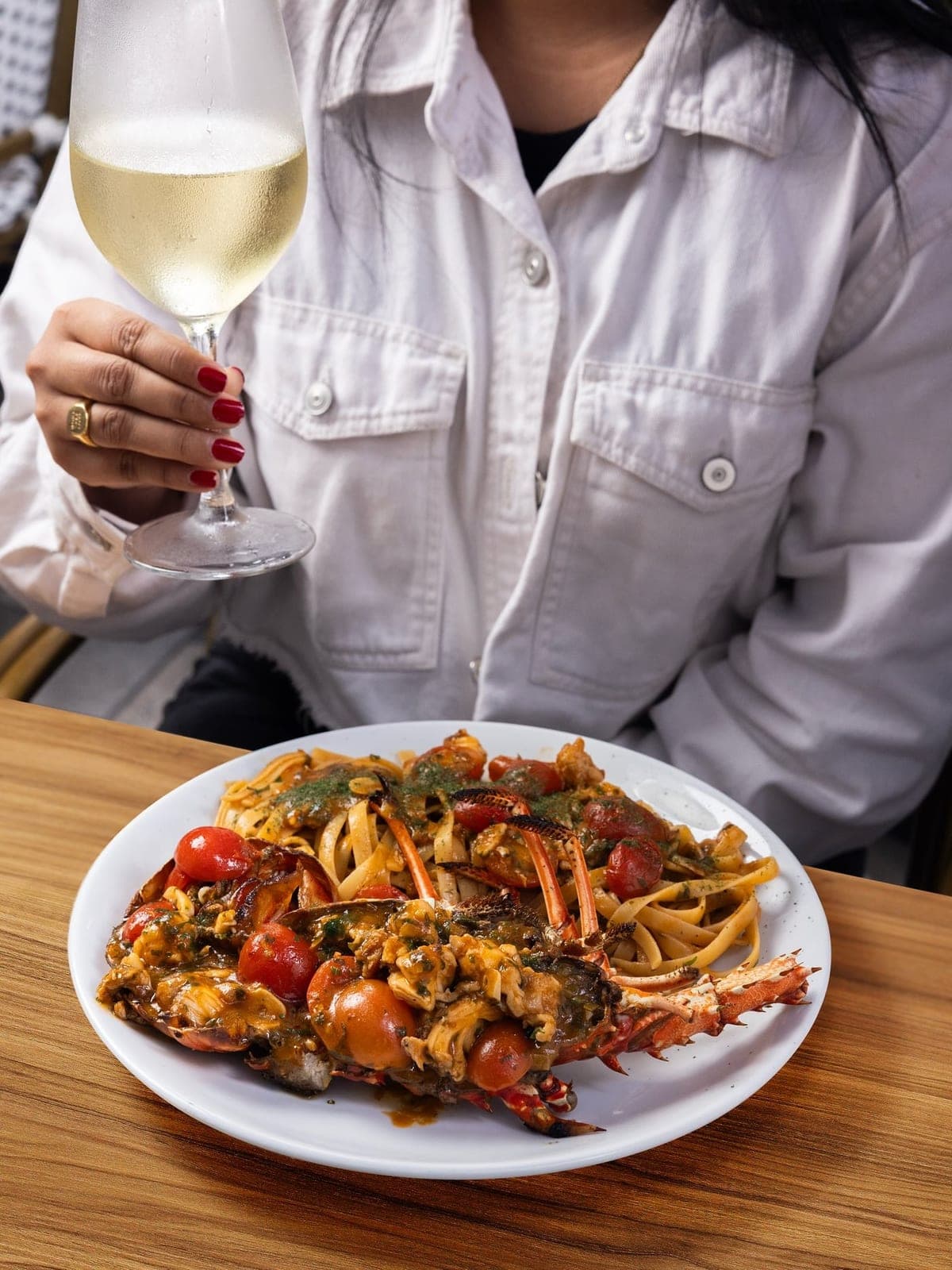 Langosta a la parrilla con tagliatelle en Ciao Bella Gourmet, Bella Vista, Ciudad de Panamá