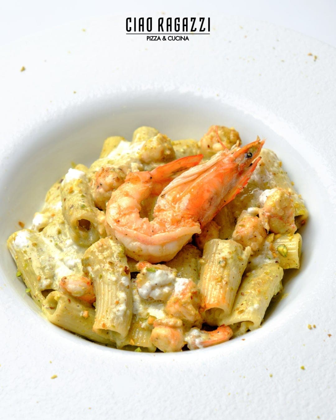 Rigatoni con camarones en Ciao Ragazzi, Clayton, Ciudad de Panama