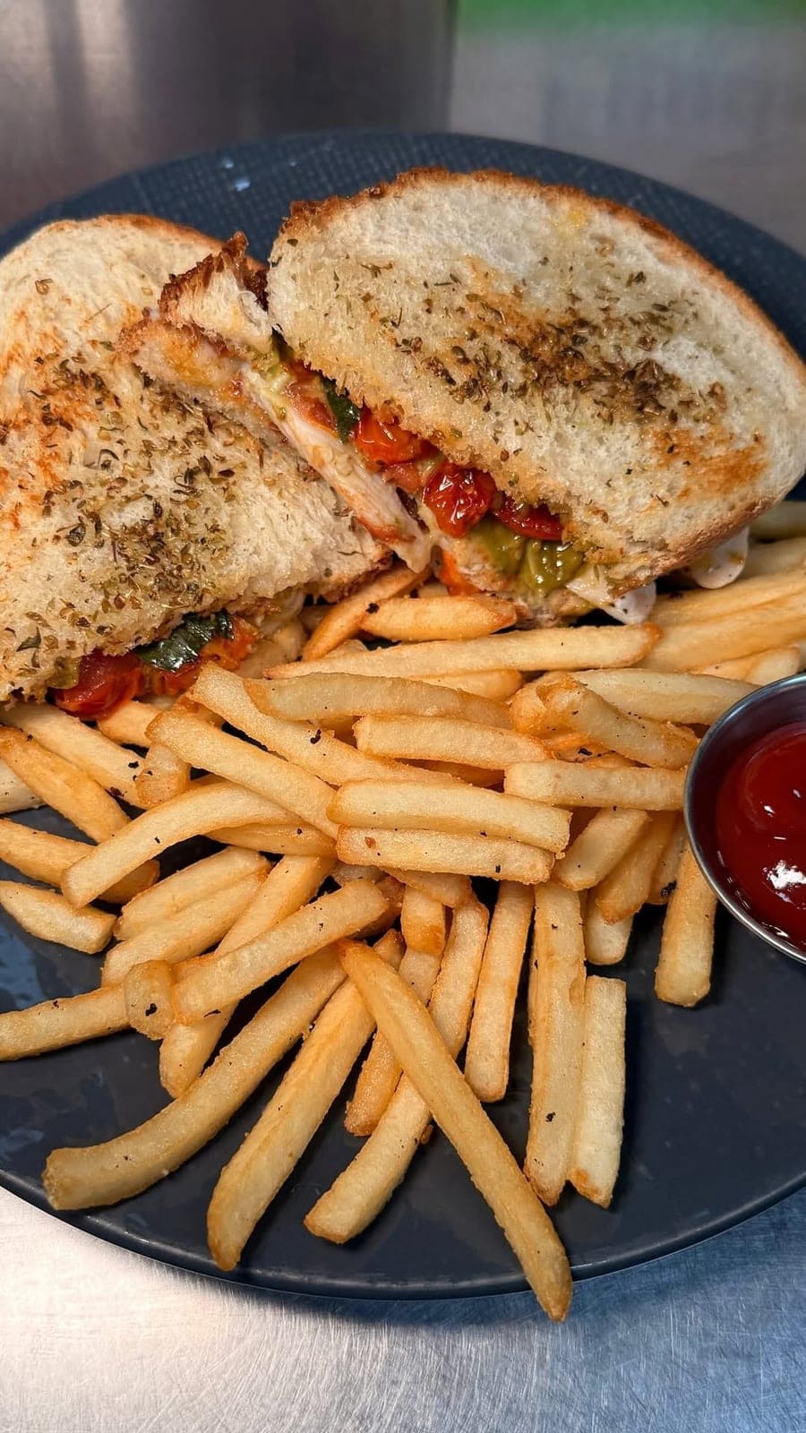 Toasted sandwich with fries at Feel Good Restaurante, El Cangrejo, Panama City