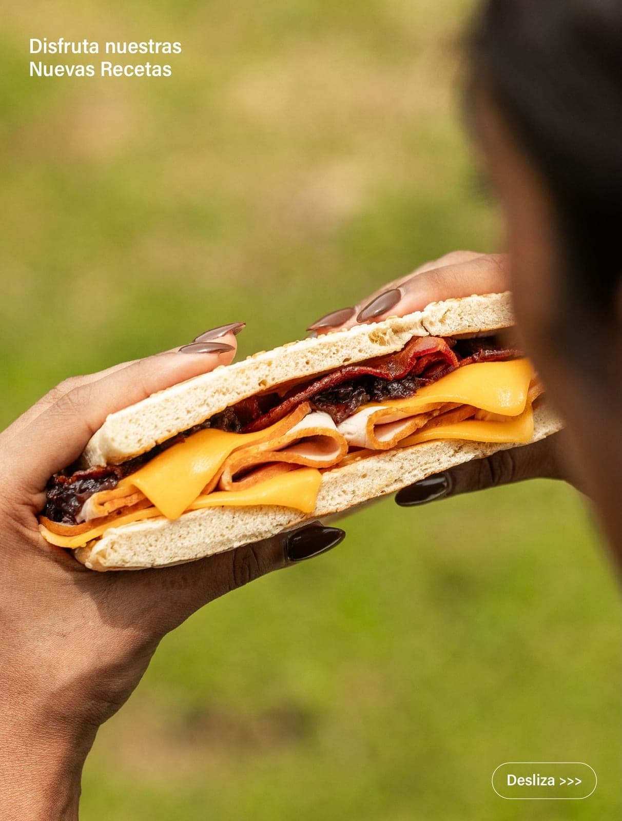 Sandwich cargado con pavo, jamon, cheddar y tocino en Grand Deli Gourmet, Casco Antiguo, Ciudad de Panama