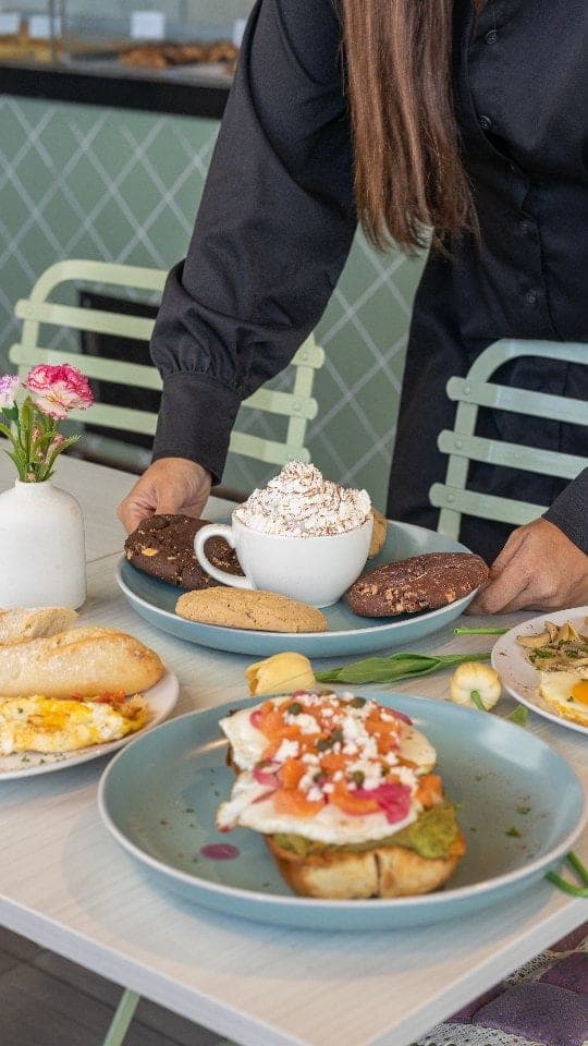 Breakfast spread at Jero Specialty Coffee & Boulangerie, Panama City