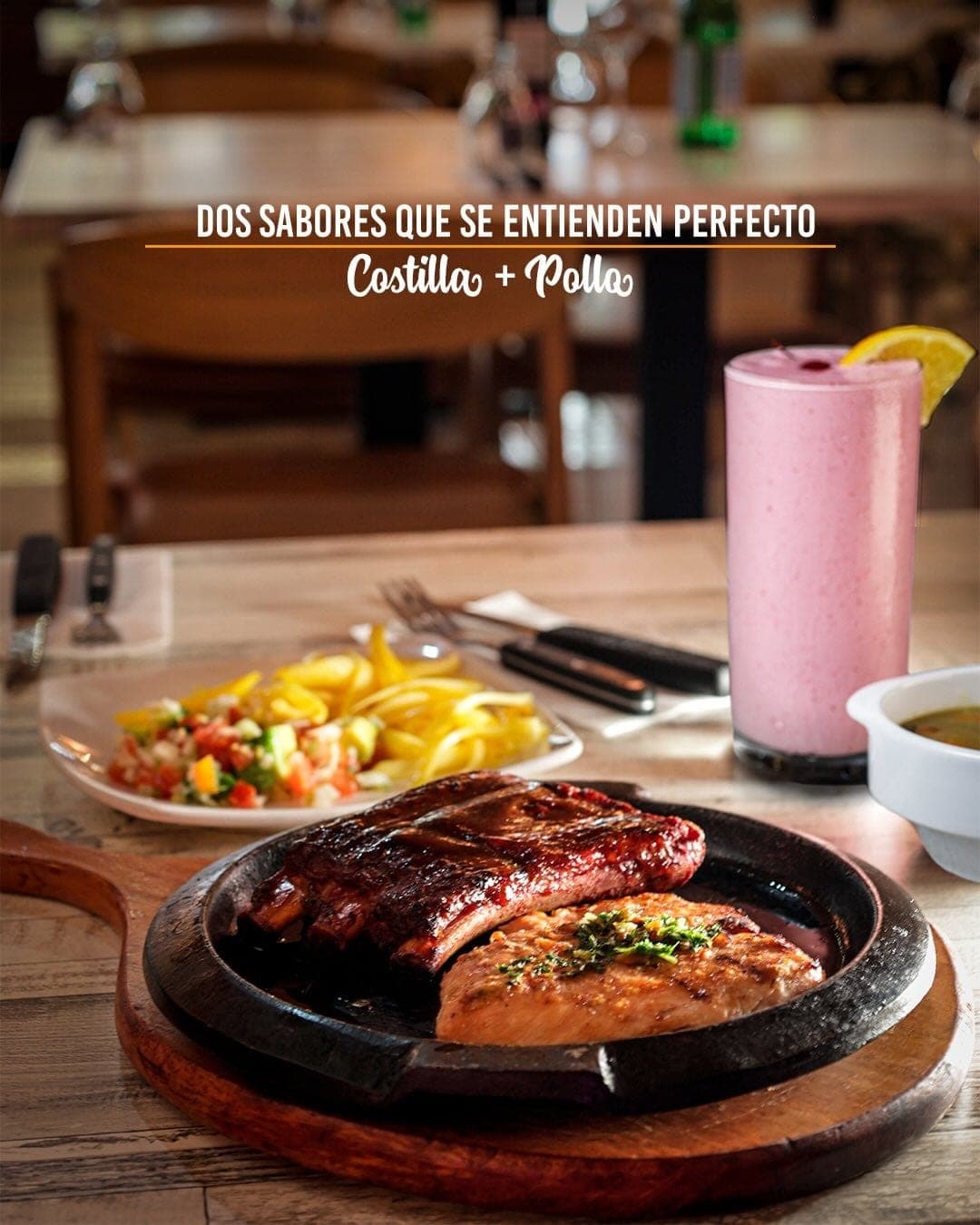 Ribs and grilled chicken platter at Lenos & Carbon Gourmet, Costa del Este, Panama City