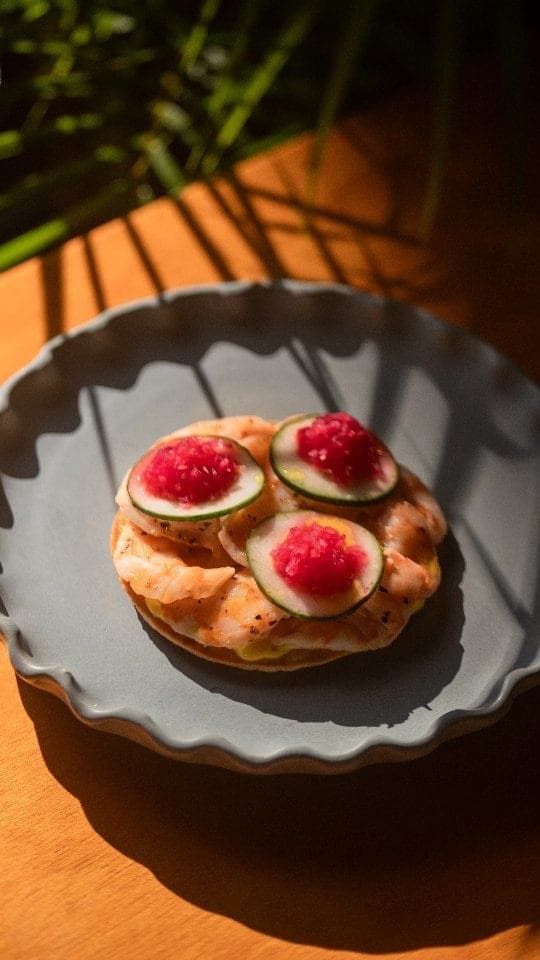 Tostada de camarón en Lonshera Taquería, Obarrio, Ciudad de Panamá