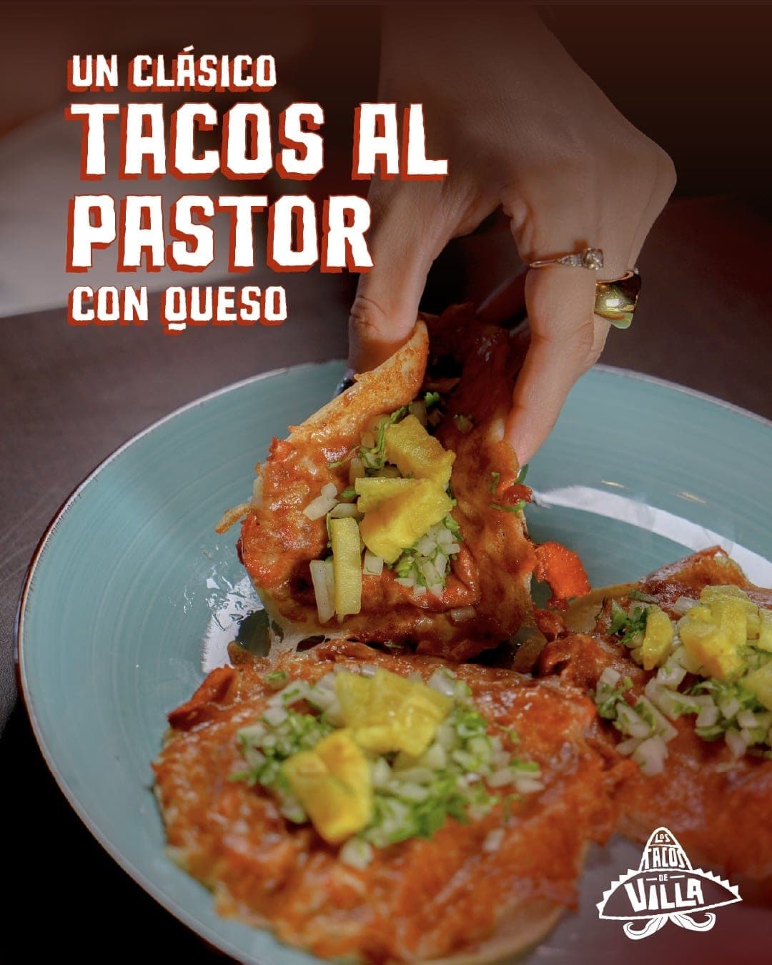 Tacos al pastor with cheese at Los Tacos de Villa, Bella Vista, Panama City