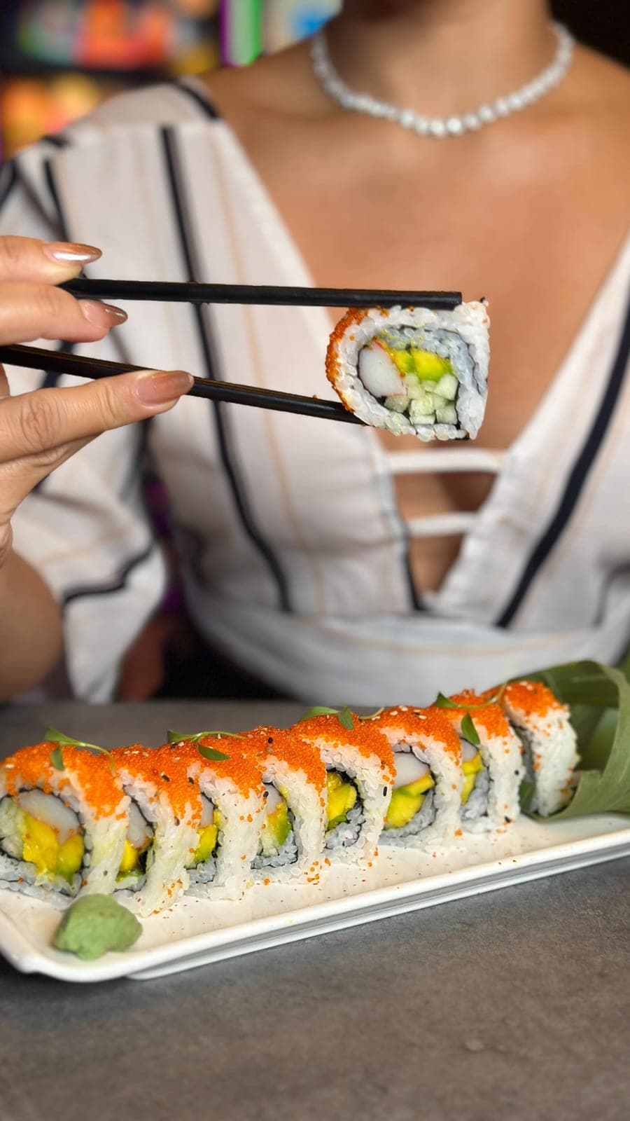 California roll sushi platter at Lucky Sake, Costa del Este, Panama City