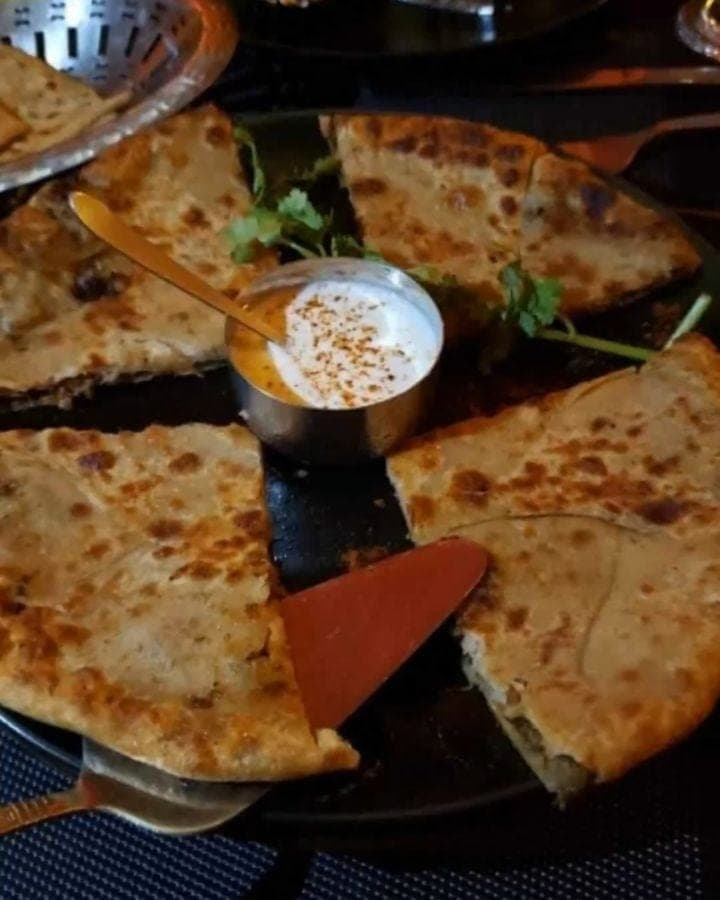 Stuffed paratha with raita at Masala Indian Cuisine, Bella Vista, Panama City