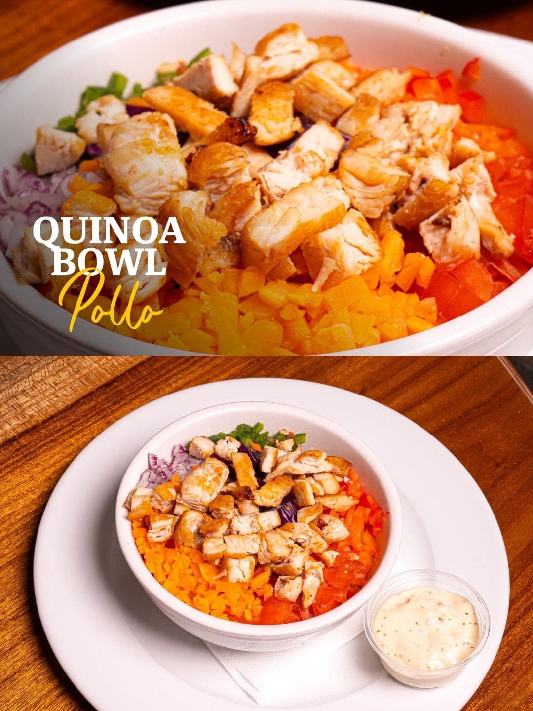 Quinoa bowl with grilled chicken at Mi Ranchito, Amador, Panama City