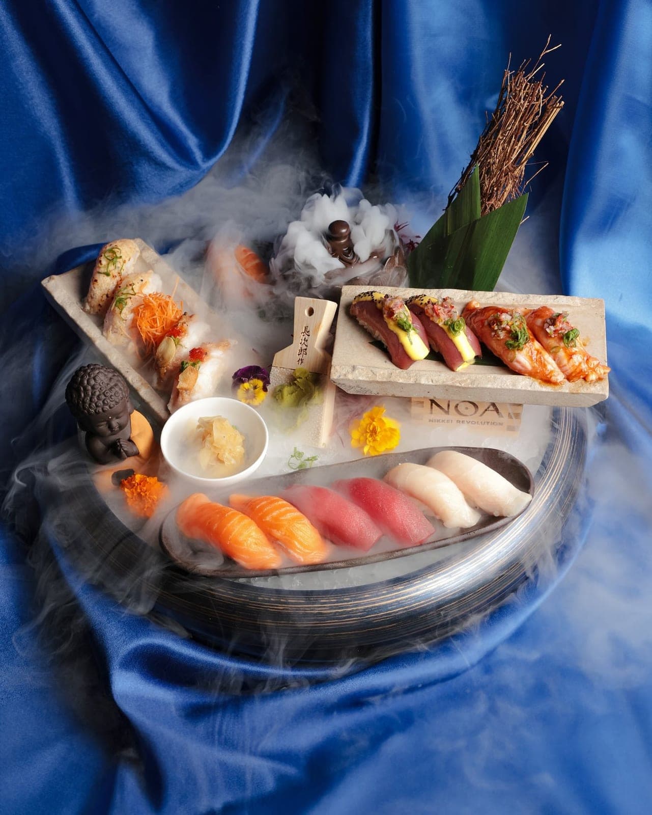 Nikkei sushi platter at Noa Evolution, Punta Pacífica, Panama City