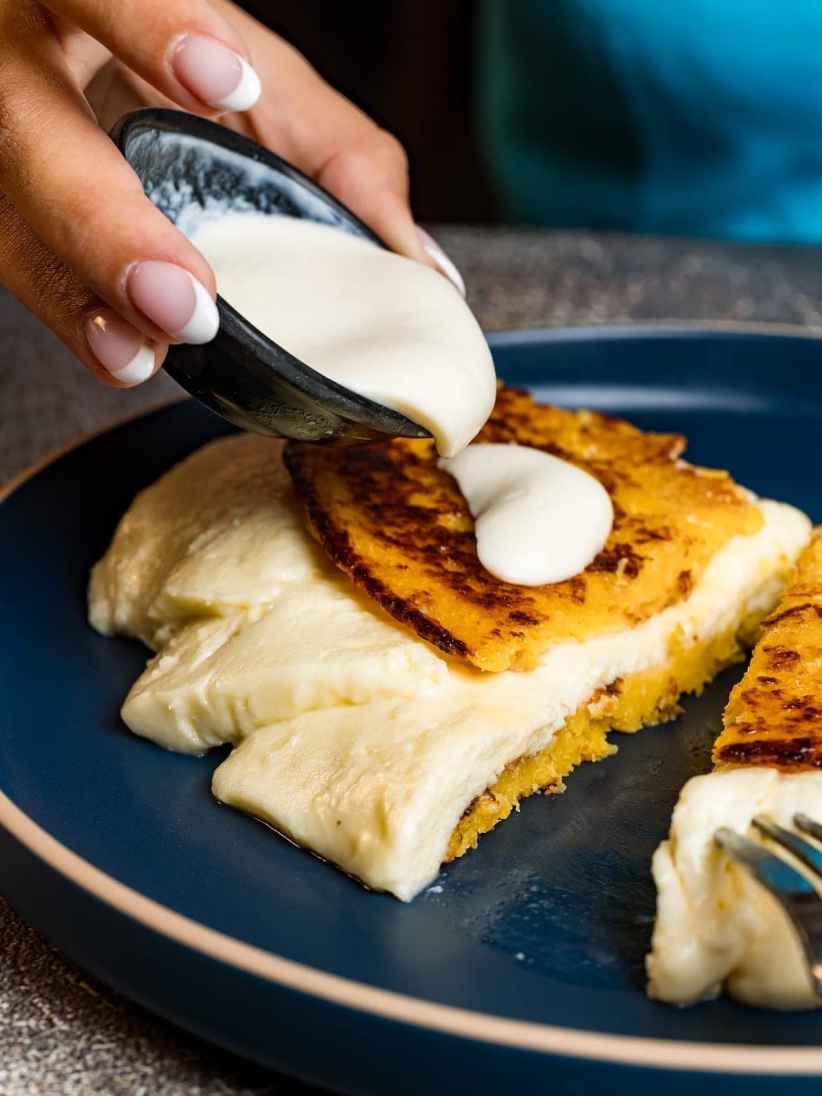 Cachapa with queso guayanes at Que Riko, El Cangrejo, Panama City