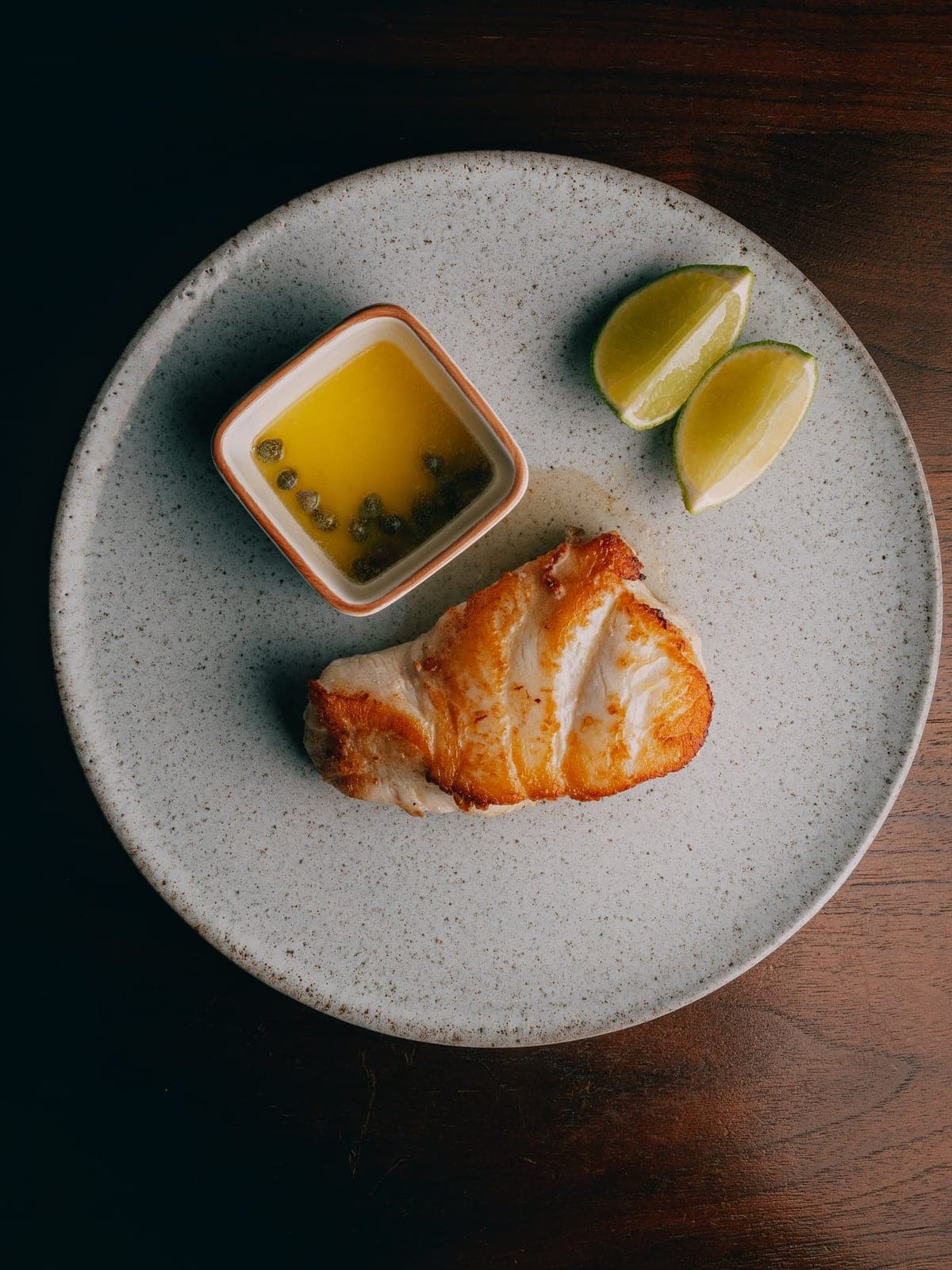 Seared fish with caper butter at Restaurante Azafran, San Francisco, Panama City