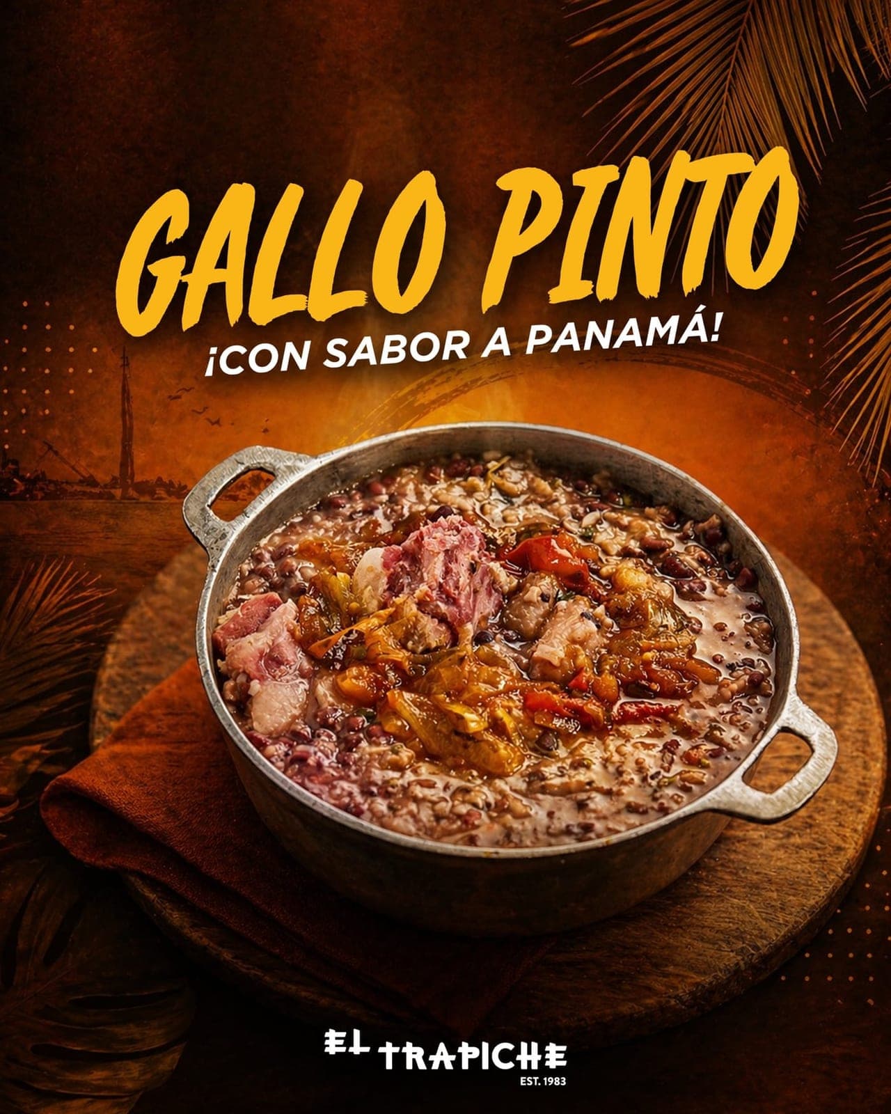 Gallo pinto en El Trapiche, Albrook, Ciudad de Panama