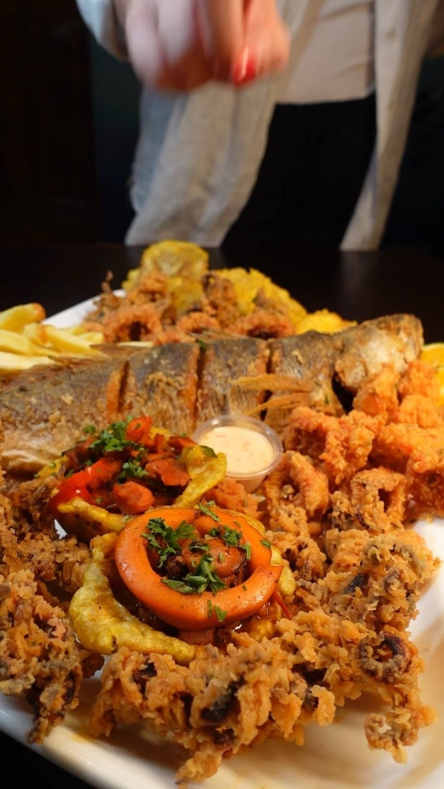 Seafood platter at Restaurante Gourmet Terraza, Mercado de Mariscos, Panama City