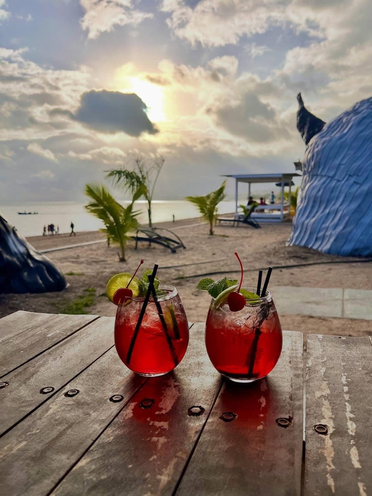 Sunset cocktails on the beach at Sunset Veracruz, Playa Venado, Panama