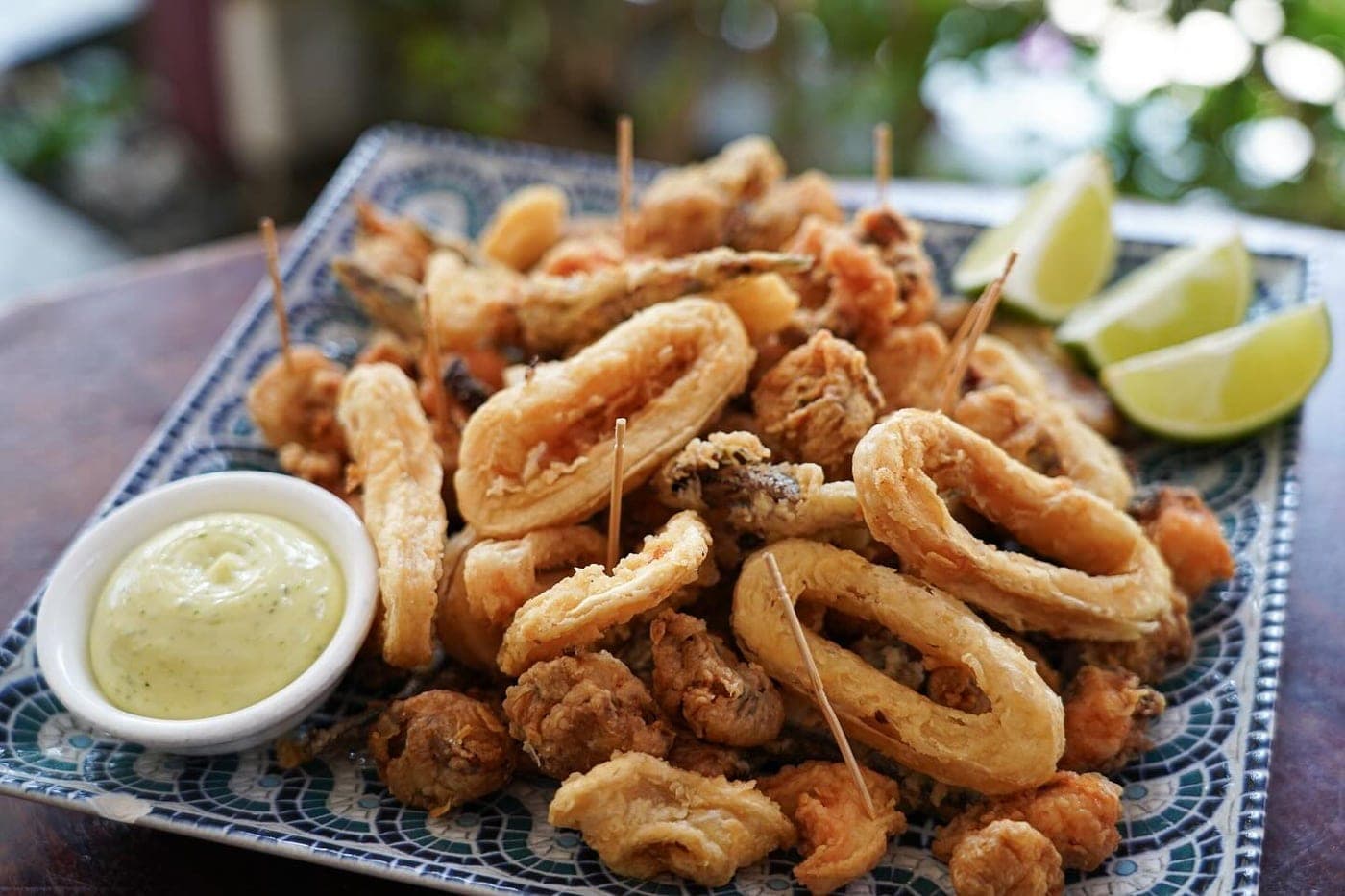 Fried seafood platter at Taberna La Malagueña, El Cangrejo, Panama City