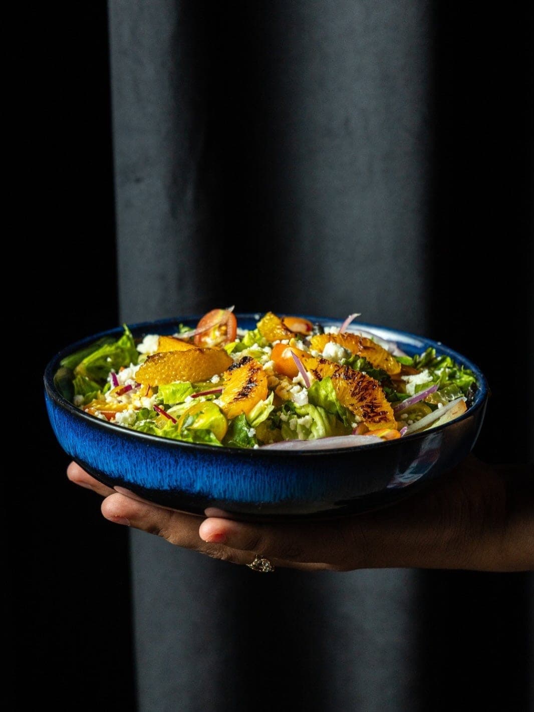 Green salad with grilled orange and feta at Tío Navaja, El Cangrejo, Panama City