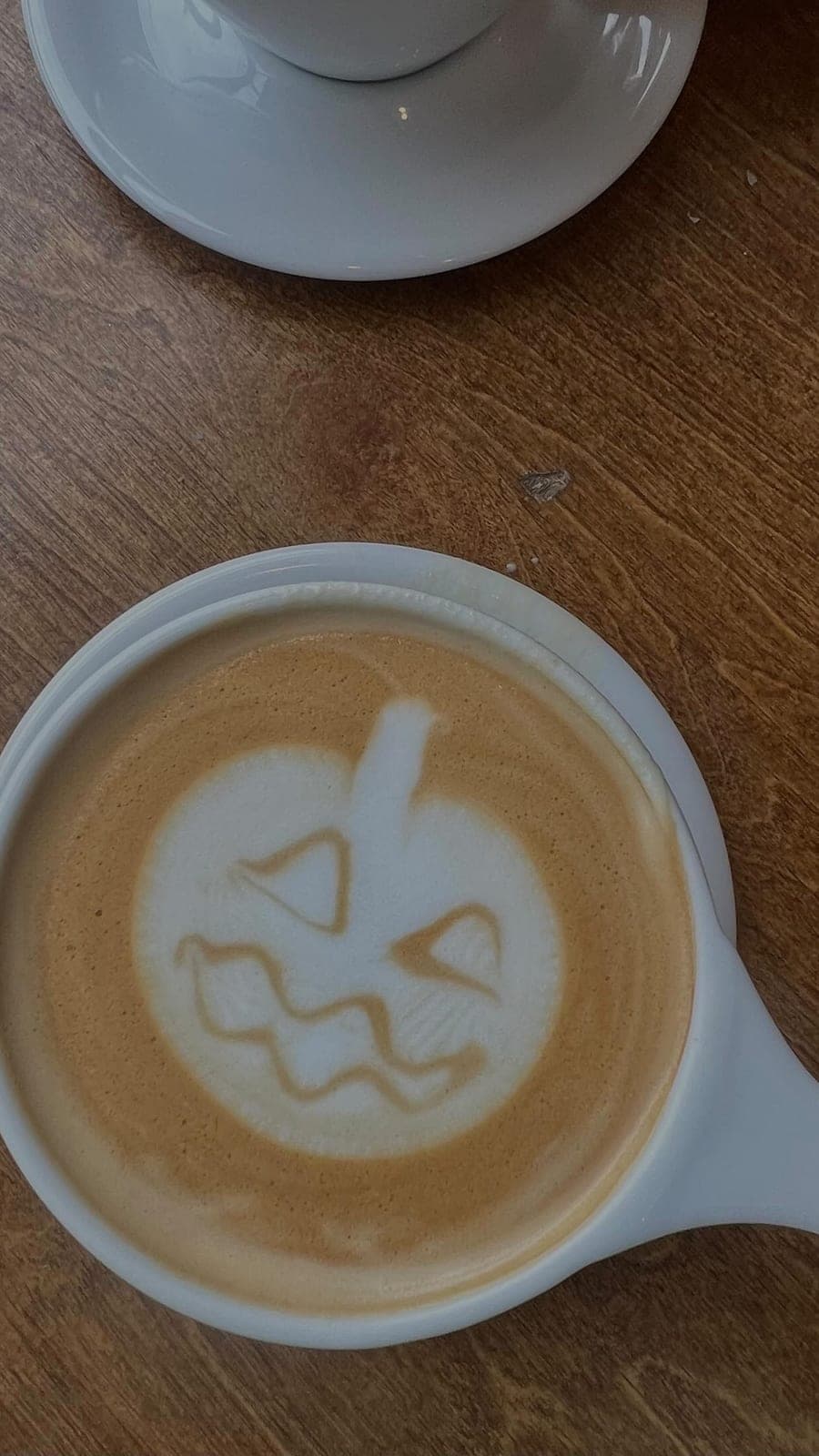 Cappuccino with latte art at Tremendo Perro Cafe, Bella Vista, Panama City