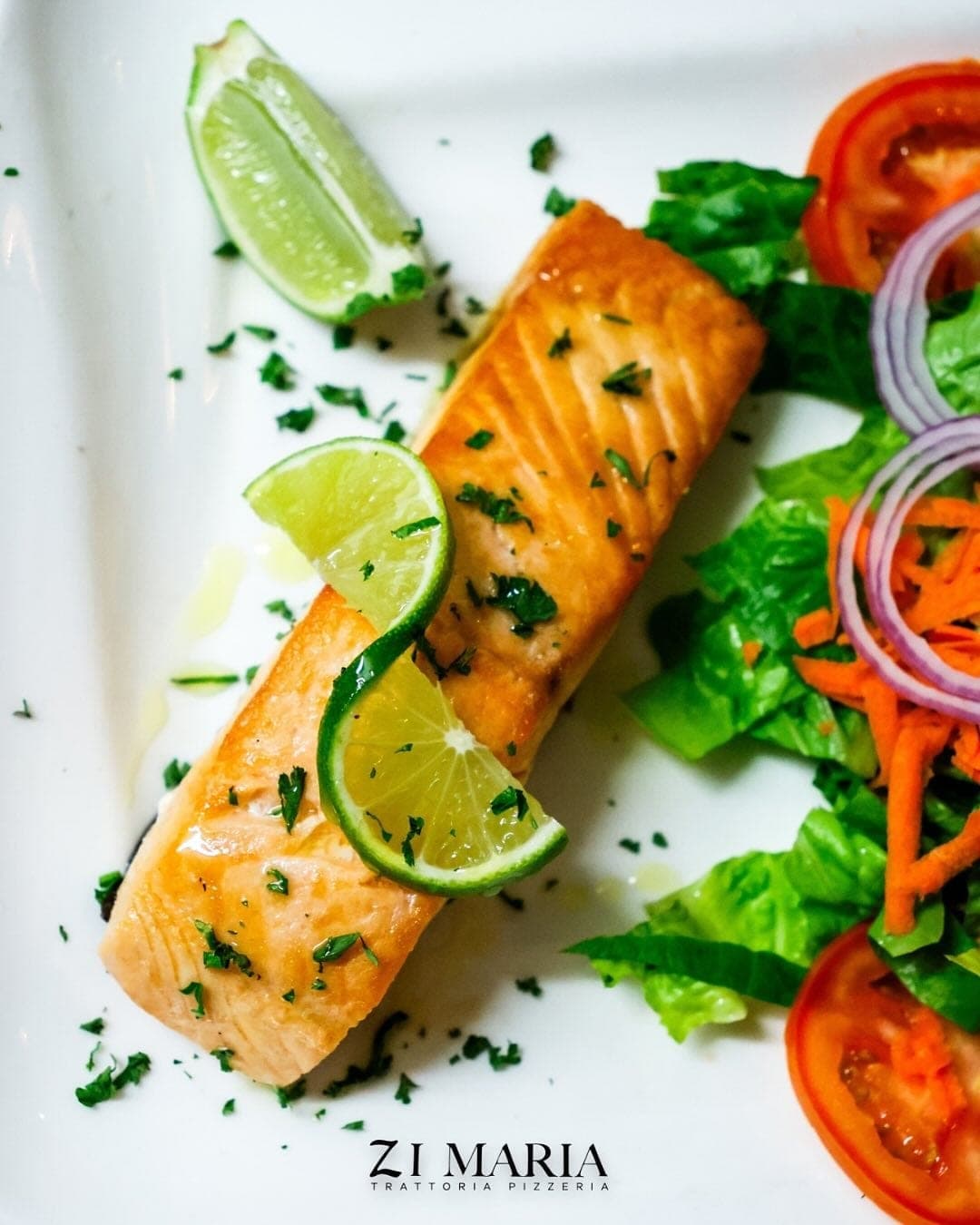 Grilled salmon at Zi Maria Pizzeria, Bella Vista, Panama City
